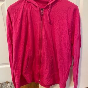 Bright Pink Zip-Up Hoodie